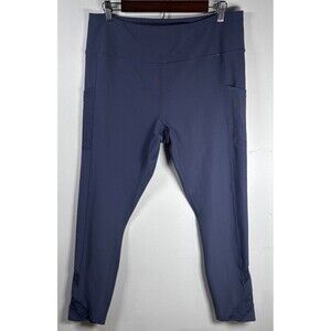 Mondetta Women’s XL Long Blue High Rise Athletic Leggings Side pockets workout